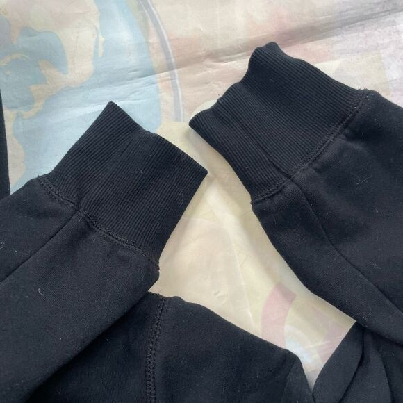 GREEN TEA Black Sherpa Lined Zip Up Hoodie Jacket Sz Medium - Picture 5 of 8